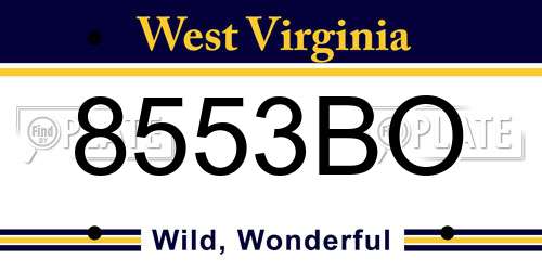 8553BO West Virginia License Plate