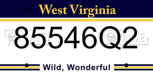 85546Q2 West Virginia License Plate