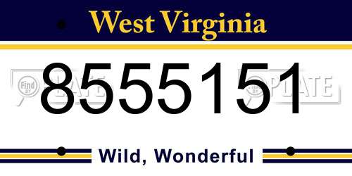 8555151 West Virginia License Plate