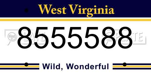 8555588 West Virginia License Plate