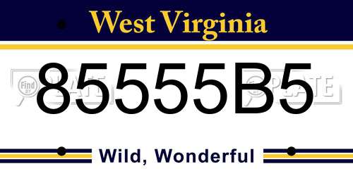 85555B5 West Virginia License Plate