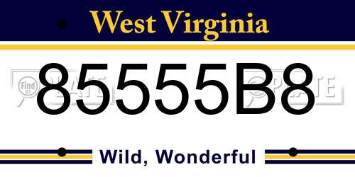 85555B8 West Virginia License Plate