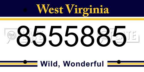 8555885 West Virginia License Plate