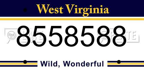 8558588 West Virginia License Plate