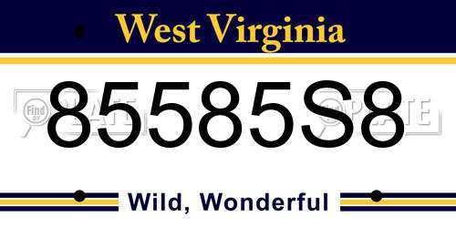 85585S8 West Virginia License Plate