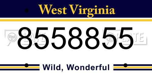 8558855 West Virginia License Plate