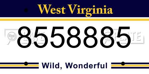 8558885 West Virginia License Plate