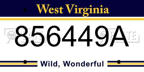 856449A West Virginia License Plate