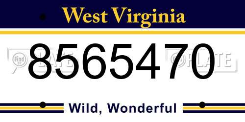 8565470 West Virginia License Plate