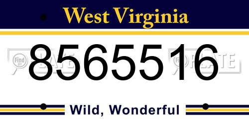 8565516 West Virginia License Plate