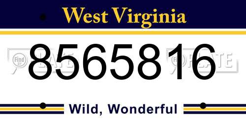 8565816 West Virginia License Plate