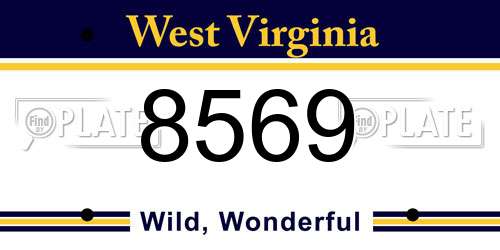 8569 West Virginia License Plate