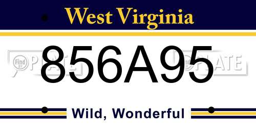 856A95 West Virginia License Plate