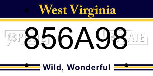 856A98 West Virginia License Plate