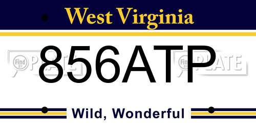856ATP West Virginia License Plate
