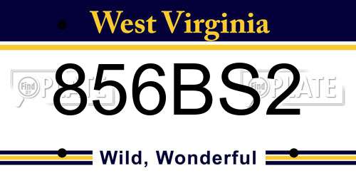 856BS2 West Virginia License Plate
