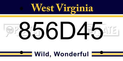 856D45 West Virginia License Plate