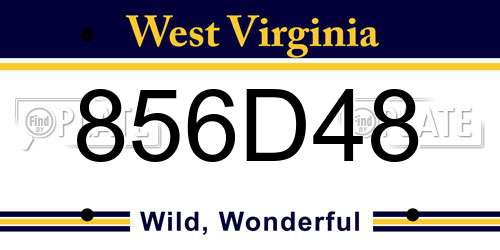 856D48 West Virginia License Plate