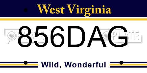856DAG West Virginia License Plate
