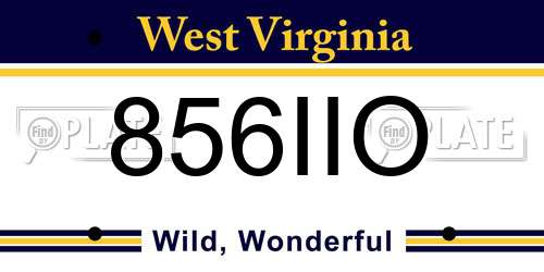 856IIO West Virginia License Plate