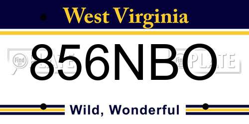 856NBO West Virginia License Plate