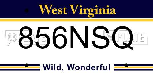 856NSQ West Virginia License Plate