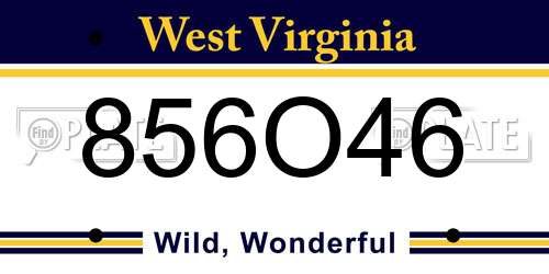 856O46 West Virginia License Plate