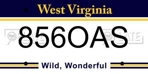 856OAS West Virginia License Plate
