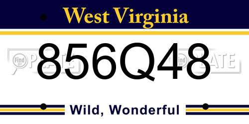 856Q48 West Virginia License Plate