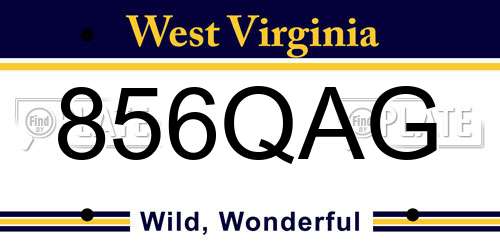 856QAG West Virginia License Plate