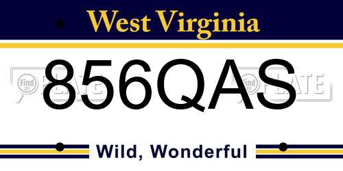 856QAS West Virginia License Plate