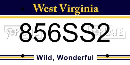 856SS2 West Virginia License Plate