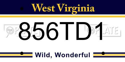 856TD1 West Virginia License Plate