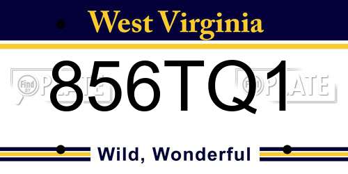 856TQ1 West Virginia License Plate