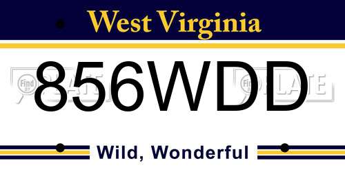 856WDD West Virginia License Plate