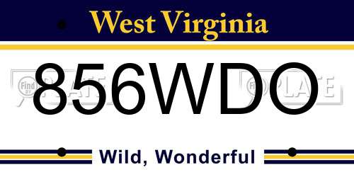 856WDO West Virginia License Plate