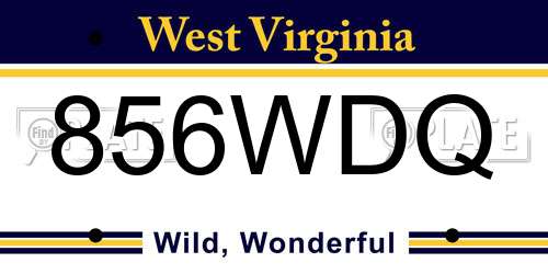 856WDQ West Virginia License Plate