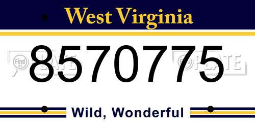 8570775 West Virginia License Plate