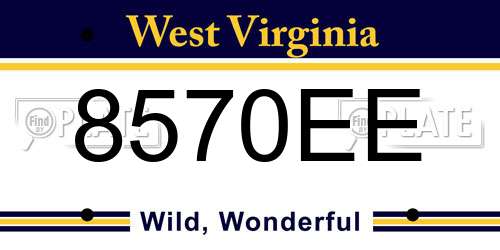 8570EE West Virginia License Plate