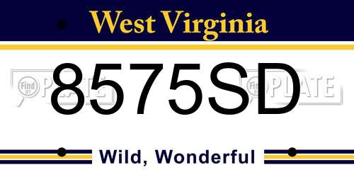 8575SD West Virginia License Plate