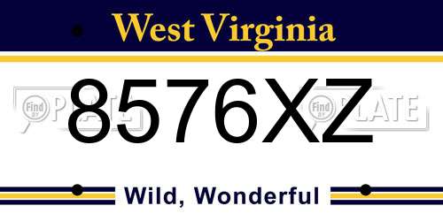 8576XZ West Virginia License Plate