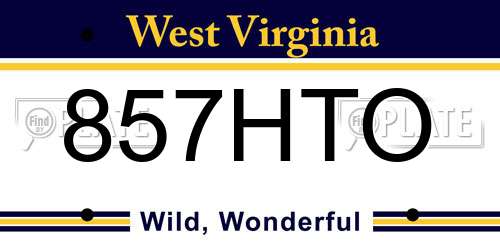 857HTO West Virginia License Plate
