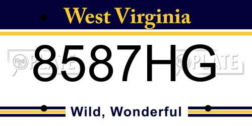 8587HG West Virginia License Plate