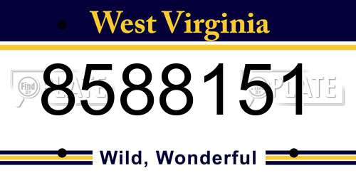 8588151 West Virginia License Plate
