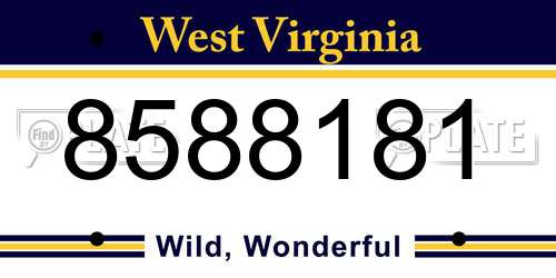 8588181 West Virginia License Plate