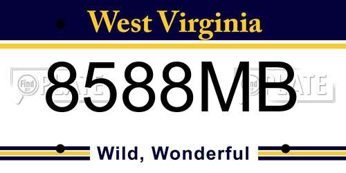 8588MB West Virginia License Plate