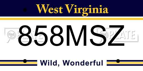 858MSZ West Virginia License Plate