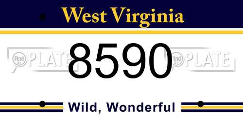 8590 West Virginia License Plate