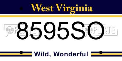 8595SO West Virginia License Plate