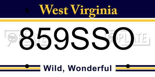859SSO West Virginia License Plate